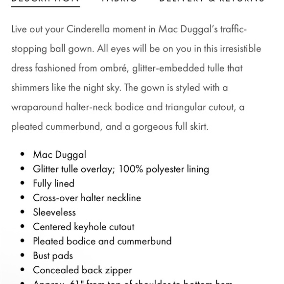Mac Duggal 20376 NWT Glitter Ombre Halter Neck Ballgown - Picture 5 of 6
